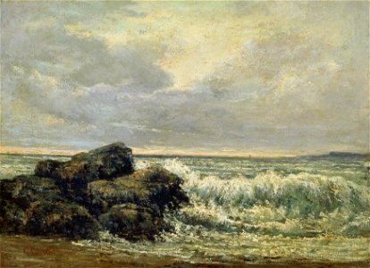 Gustave Courbet - La vague (1869). Free illustration for personal and commercial use.