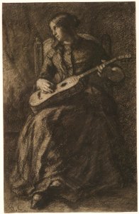 Courbet - Young Woman with a Guitar, Reverie, 1847