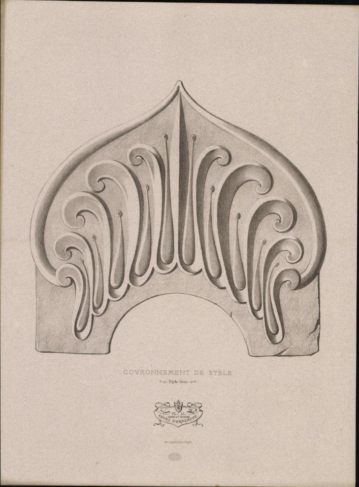 Couronnement de stèle, Style Grec, objectnr A 59188