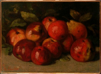 Courbet - Still Life with Apples and a Pear, 1871, 1963-181-22. Free illustration for personal and commercial use.