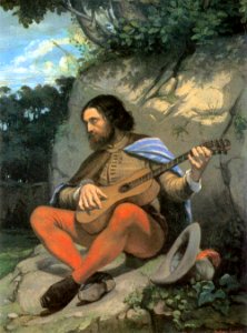 Gustave Courbet - Young Man in a Landscape (The Guitarrero) - WGA5482