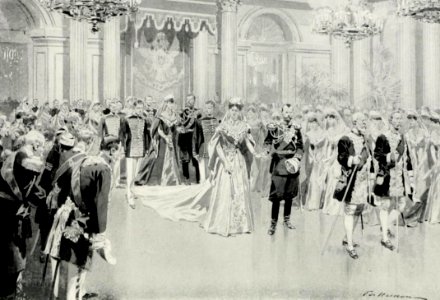 Court Ball. The Emperor leading the Empress through the ball-room, c. 1913