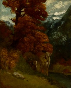 Gustave Courbet - Bords du Doubs (1866). Free illustration for personal and commercial use.