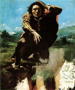 The Man Made Mad with Fear by Gustave Courbet. Free illustration for personal and commercial use.