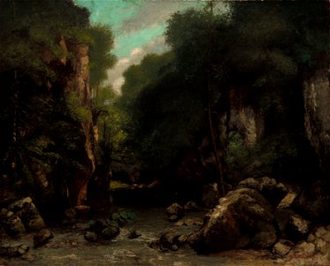 Gustave Courbet - The Valley of Les Puits-Noir (1868). Free illustration for personal and commercial use.