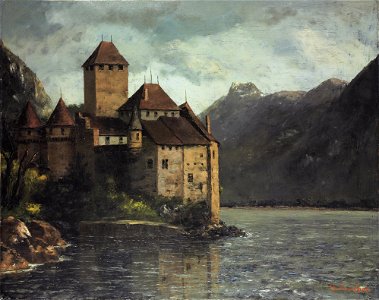 Gustave Courbet - Le château de Chillon. Free illustration for personal and commercial use.