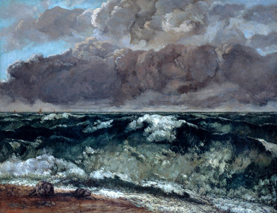 Gustave Courbet - La vague - Google Art Project. Free illustration for personal and commercial use.