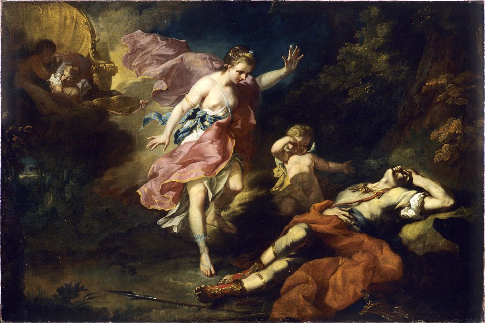 Courrège Vénus pleurant Adonis