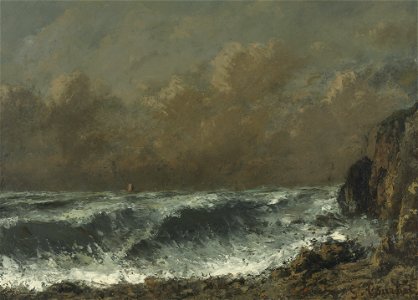 Gustave Courbet - La Vague No 6 (circa 1875). Free illustration for personal and commercial use.