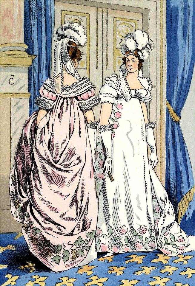 Court dresses - In the early Restoration