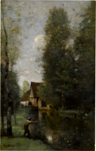 COURS D'EAU AUX ABORDS D'UN MOULIN )