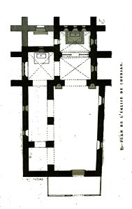 Coursan église en plan Fichot 00143