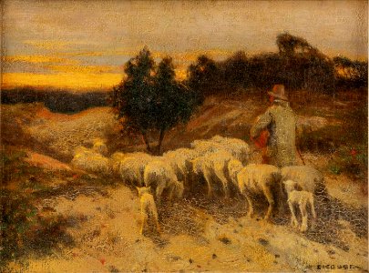 Herding Sheep at Sunset by Eanger Irving Couse