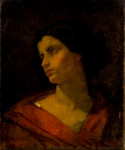 Thomas Couture - Head of a Woman, Study - A I 308 - Finnish National Gallery