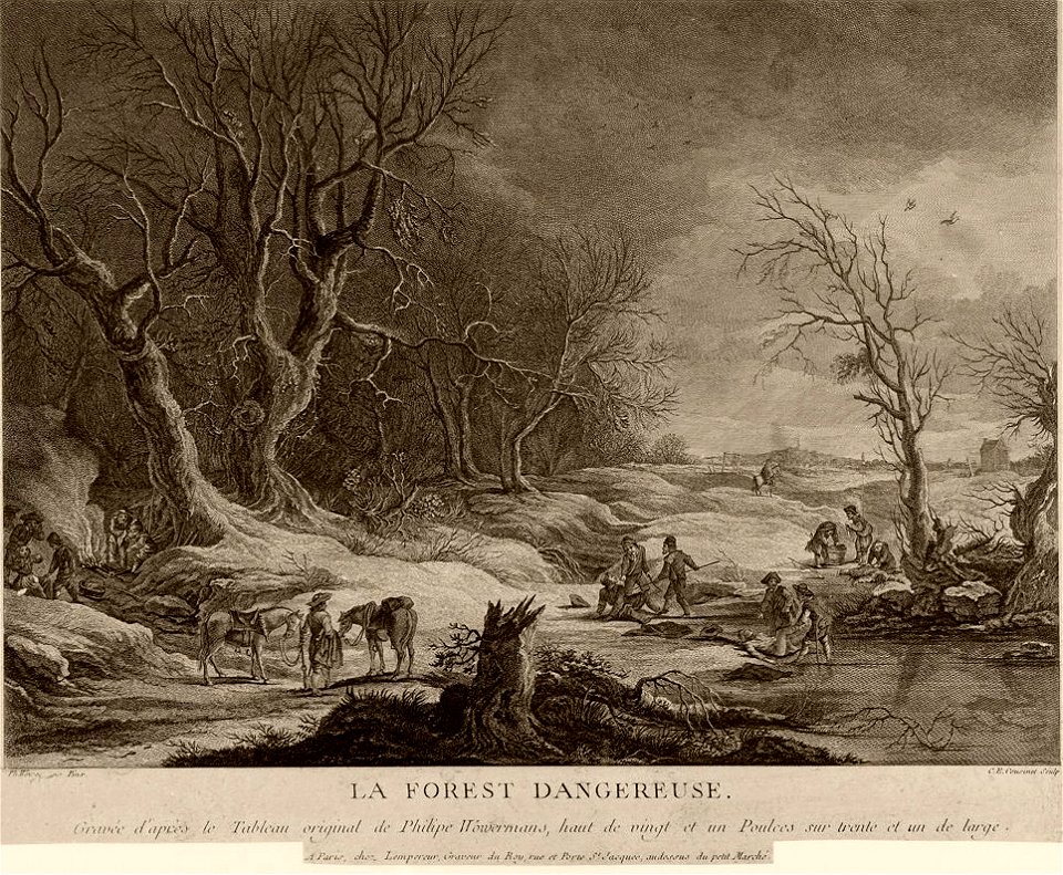 Cousinet -Wouwerman-la forêt dangereuse