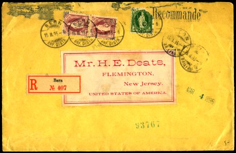 Cover Switzerland 1895 registered front