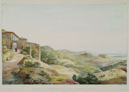 Couvent de Phanéromène et l'Acro-Corinth au lοintain - Rey Etienne - 1867