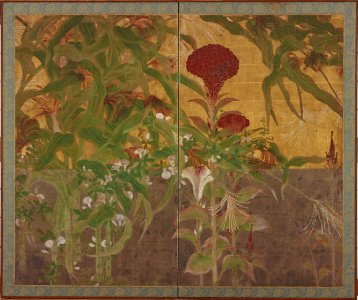 Coxcombs, maize and morning glories - Google Art Project