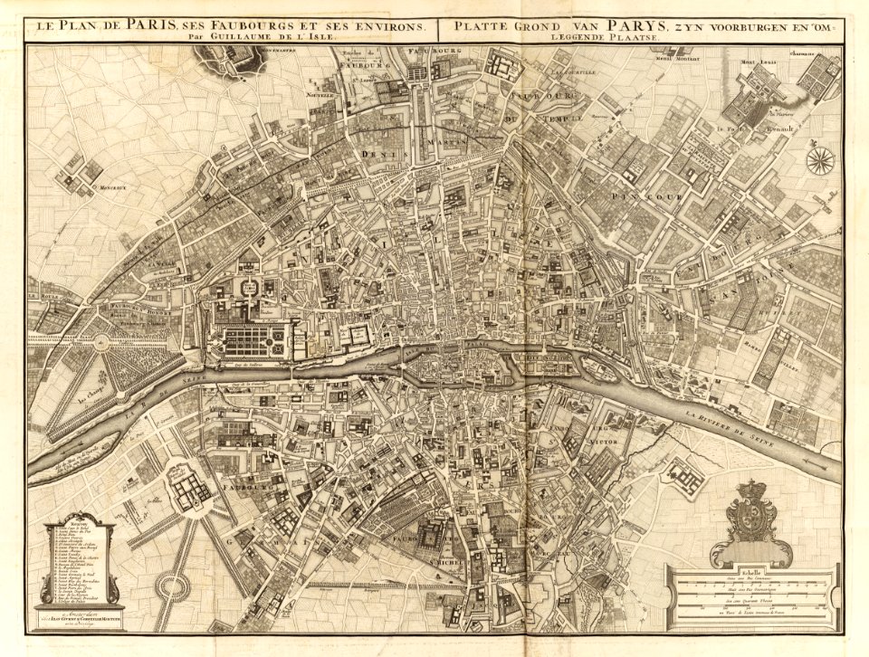 Covens et Mortier, Le plan de Paris, ses faubourgs et ses environs, 1742 - David Rumsey