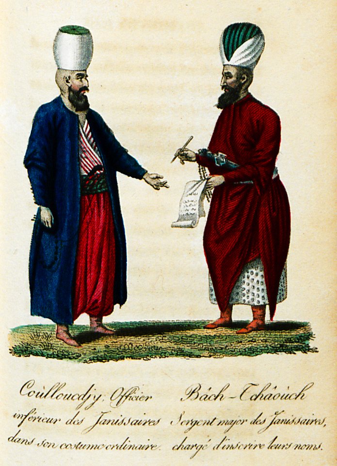 Coùlloucdjy, officer inférieur des Janissaires dans son costume ordinaire Bâch-Tchâoùch, Sergent major des Janissai - Castellan Antoine-laurent - 1812
