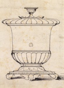 Covered Goblet, design by Hans Holbein the Younger. Free illustration for personal and commercial use.
