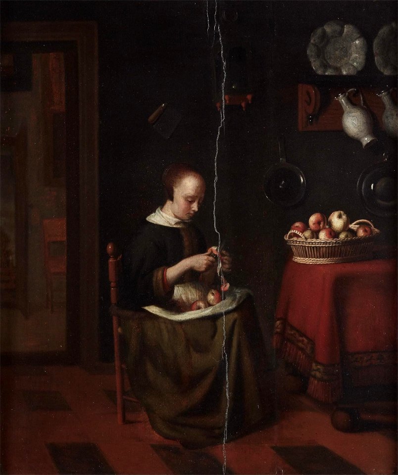 Woman Peeling Apples by Reynier Covyn