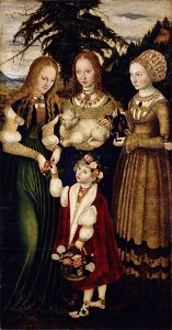 Lucas Cranach d.Ä. - Katharinenaltar (Dresden) linker Flügel, innen