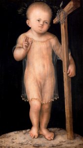 Lucas Cranach (I) - Christ Child Blessing, ca.1520 (Prague). Free illustration for personal and commercial use.