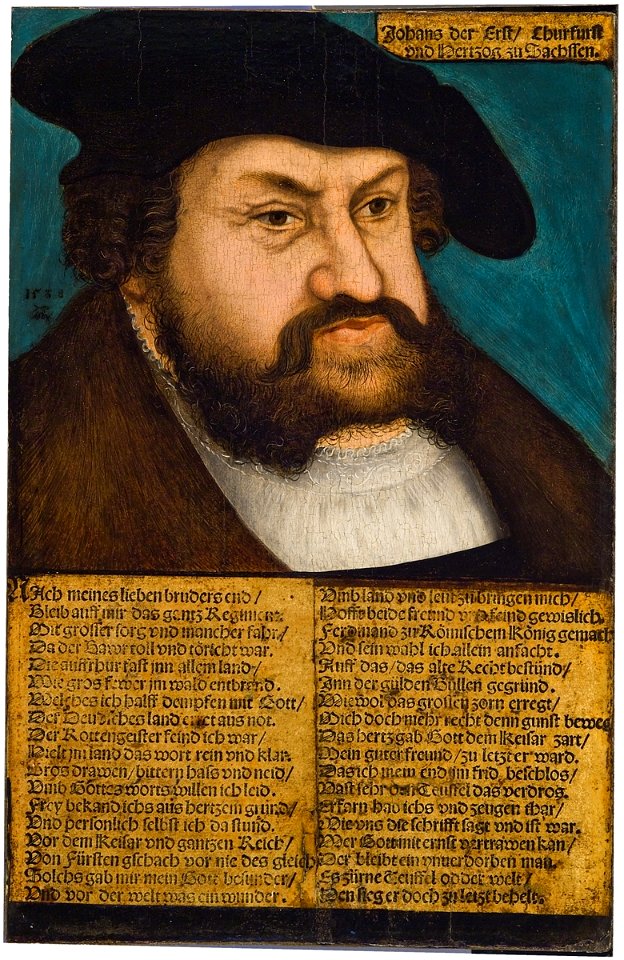 Lucas Cranach d.Ä. - Johann der Beständige, Kurfürst von Sachsen (Winnipeg Art Gallery)