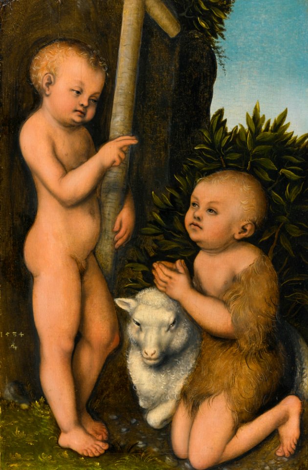 Lucas Cranach d.Ä. - Die Anbetung des Jesuskindes durch Johannes den Täufer