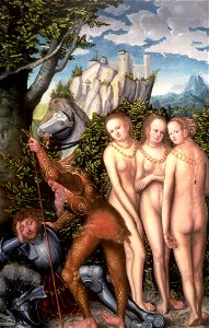 Lucas Cranach I (Werkst.) - Das Urteil des Paris. Free illustration for personal and commercial use.