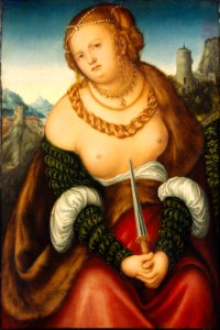 Lucas Cranach d.Ä. - Lucretia (1518, Alte Meister, Kassel). Free illustration for personal and commercial use.
