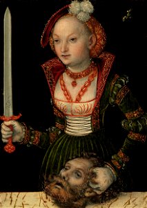 Lucas Cranach d.Ä. - Judith mit dem Haupt des Holofernes. Free illustration for personal and commercial use.