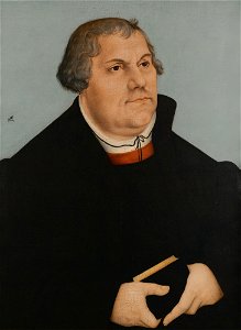 Lucas Cranach d.Ä. - Bildnis des Martin Luther (Sotheby's, 2009). Free illustration for personal and commercial use.