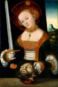Lucas Cranach d.Ä. - Judith mit dem Haupt des Holofernes (Staatliche Museen, Kassel). Free illustration for personal and commercial use.