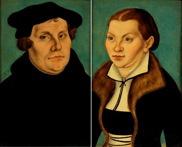 Lucas Cranach d.Ä. - Doppelporträt Martin Luther u. Katharina Bora (Hessisches Landesmuseum)