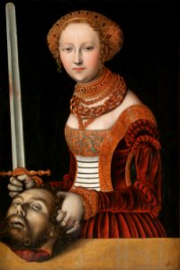 Lucas Cranach I - Judith con la cabeza de Holofernes. Free illustration for personal and commercial use.