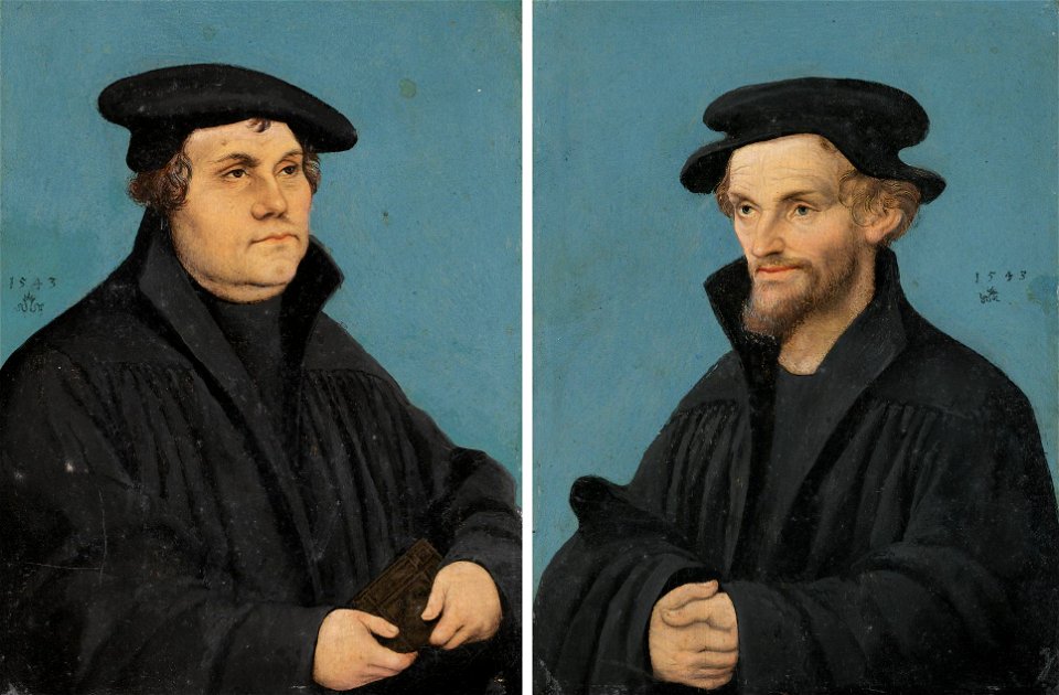 Lucas Cranach d.Ä. (Werkst.) - Martin Luther und Philipp Melanchthon (1543)
