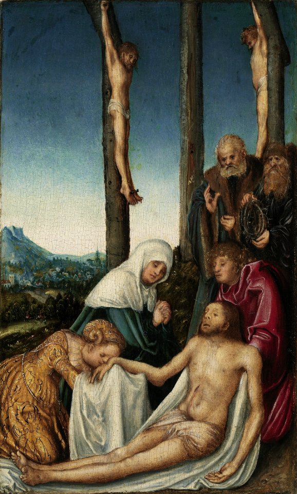 Lucas Cranach d.Ä. - Die Beweinung mit den beiden gekreuzigten Schächern (MFA Bosten)