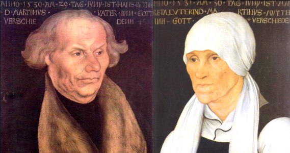 Hans and Margarethe Luther, by Lucas Cranach the Elder. Free illustration for personal and commercial use.