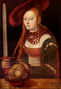 Lucas Cranach d.Ä. - Judith mit dem Haupt des Holofernes (Staatsgalerie Stuttgart). Free illustration for personal and commercial use.