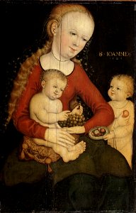 Lucas Cranach d.Ä. - Madonna mit dem Jesuskind und dem heiligen Johannes (1529), Pushkin Museum