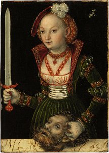 Lucas Cranach d.Ä. - Judith mit dem Haupt des Holofernes (ca. 1545). Free illustration for personal and commercial use.