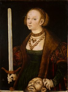 Werkst. Lucas Cranach d.Ä. - Judith mit dem Kopf von Holofernes (National Gallery of Ireland). Free illustration for personal and commercial use.