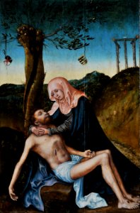 Lucas-cranach-Pietà beneath the Cross. Free illustration for personal and commercial use.