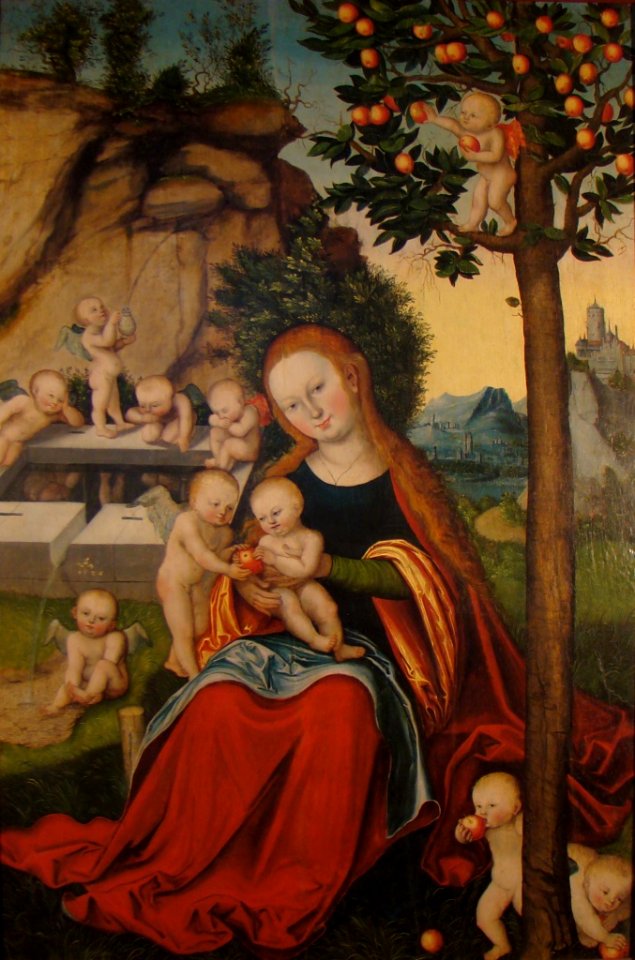 Lucas Cranach.d.Ä. - Maria unter dem Apfelbaum (Schloss Güstrow)