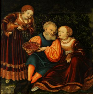 Lucas Cranach d.Ä. - Lot und seine Töchter (Veste Coburg). Free illustration for personal and commercial use.