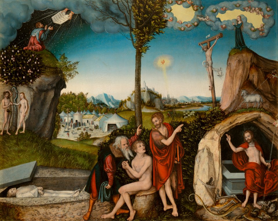 Lucas Cranach d.Ä. - Sündenfall und Erlösung (Národní galerie v Praze)