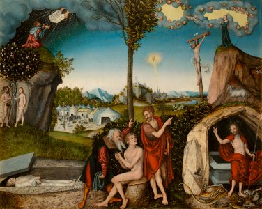 Lucas Cranach d.Ä. - Sündenfall und Erlösung (Národní galerie v Praze)