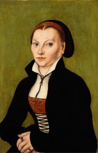 Lucas Cranach d.Ä. - Bildnis der Katharina von Bora (Christie’s 2001). Free illustration for personal and commercial use.